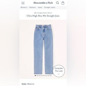 90s straight ultra high rise jean. Medium wash